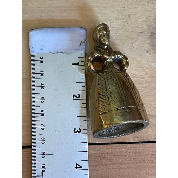 Vintage Brass Small Lady Bell. Southern Dress. Great details! Shelf Decor. - Picture 5 of 5